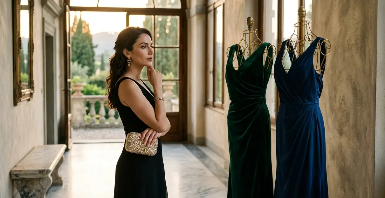 Eleganza serale per matrimonio con palette colori appropriata in stile italiano