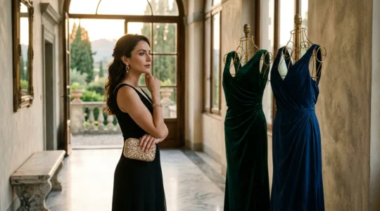 Eleganza serale per matrimonio con palette colori appropriata in stile italiano