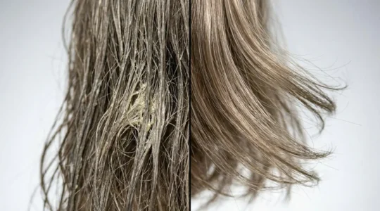 Capelli fini lisci con texture leggera mostra differenza applicazione balsamo