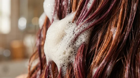 Schiuma delicata dello shampoo senza solfati che preserva il colore dei capelli